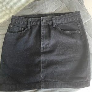 Black Denim Miniskirt